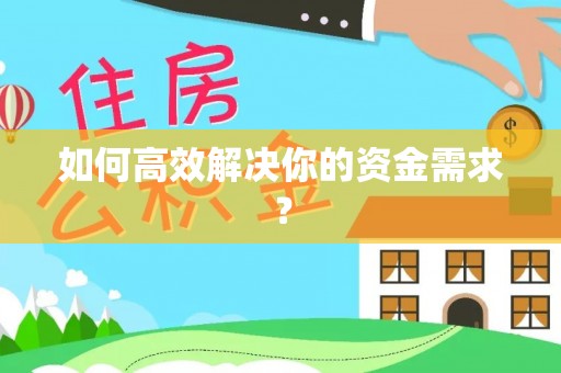 台东如何高效解决你的资金需求？