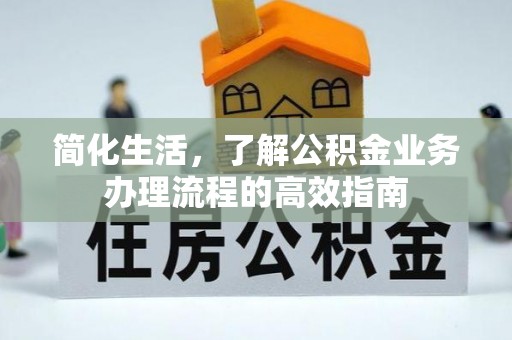 台东简化生活，了解公积金业务办理流程的高效指南