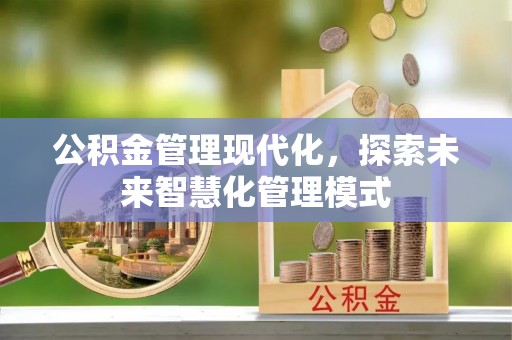 台东公积金管理现代化，探索未来智慧化管理模式