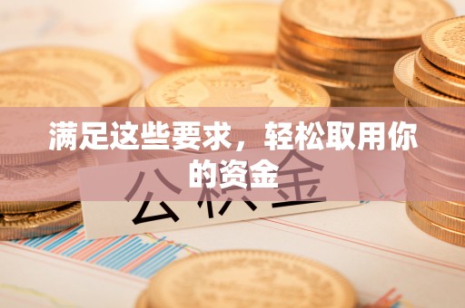 台东满足这些要求，轻松取用你的资金