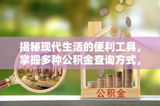 台东揭秘现代生活的便利工具，掌握多种公积金查询方式，让财富管理更轻松