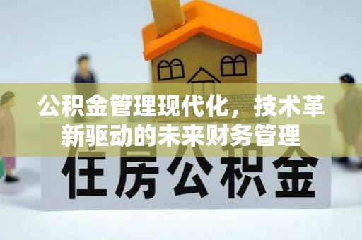 台东公积金管理现代化，技术革新驱动的未来财务管理