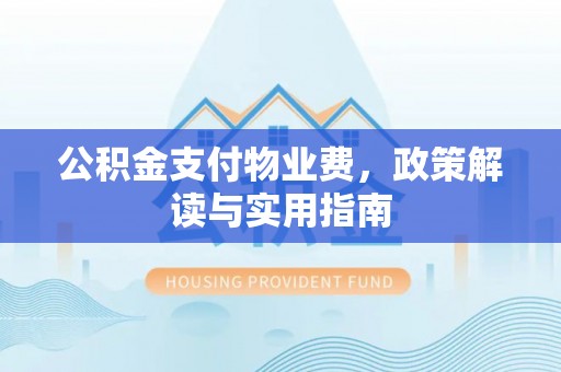 台东公积金支付物业费，政策解读与实用指南